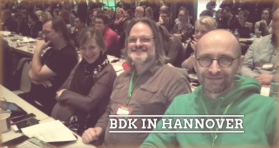 Bundesdelegiertenkonferenz (BDK) in Hannover vom 26.-27. Januar 2018. (v.R. Andreas Stach, Detlef Jungmann, Judith Köster)